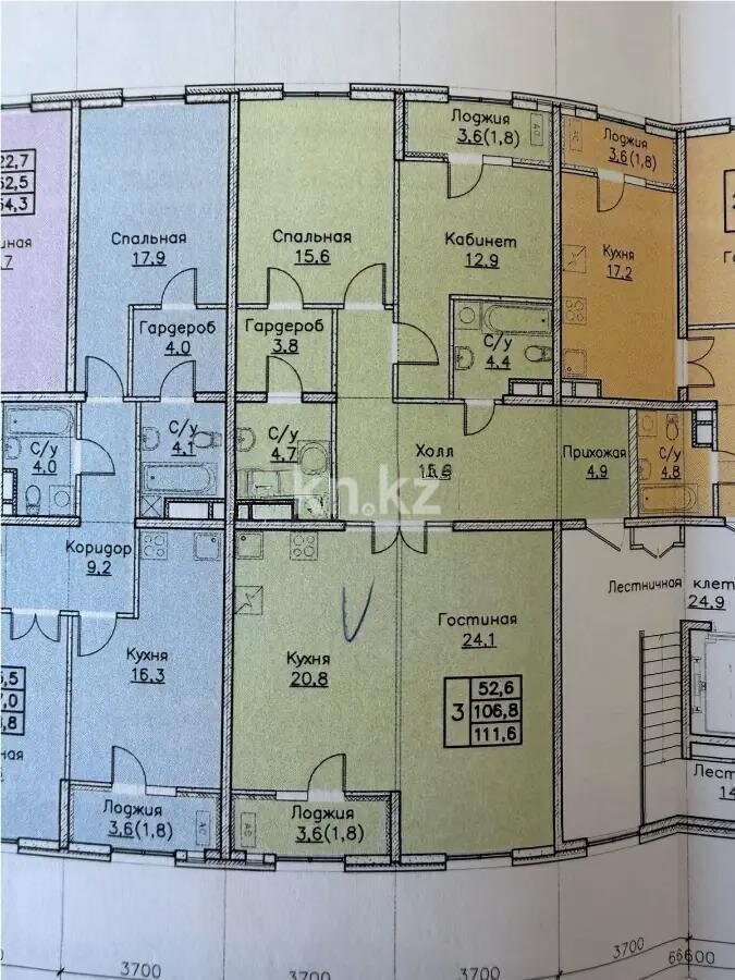 Продажа 3-комнатной квартиры, 111.6 м² в Алматы