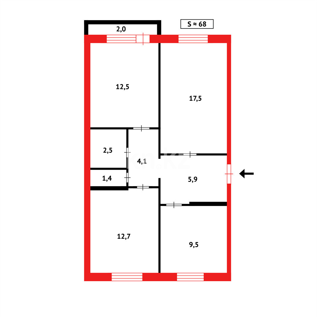 Продажа 3-комнатной квартиры, 67 м², мкр-н 8-й в Темиртау - фото 19