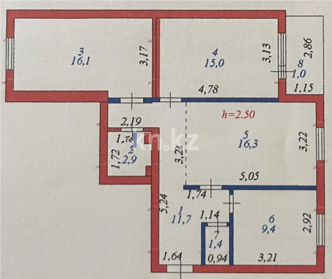 Продажа 3-комнатной квартиры, 75.8 м² в Астане - фото 6