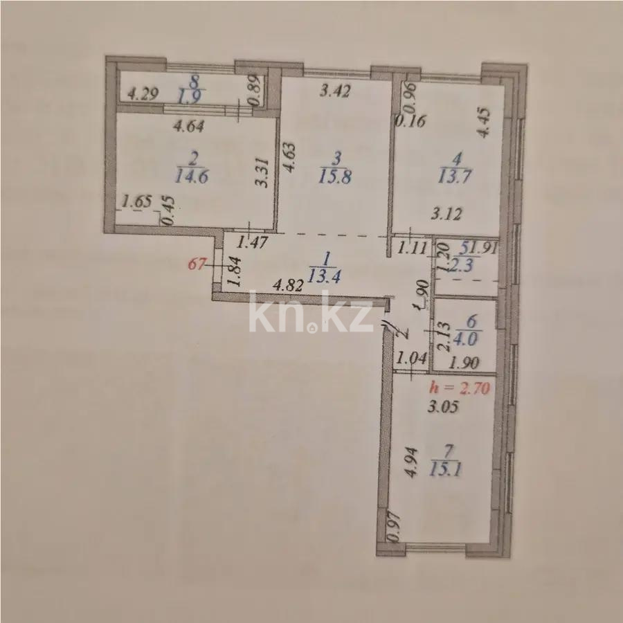 Продажа 3-комнатной квартиры, 80.8 м² в Астане - фото 7