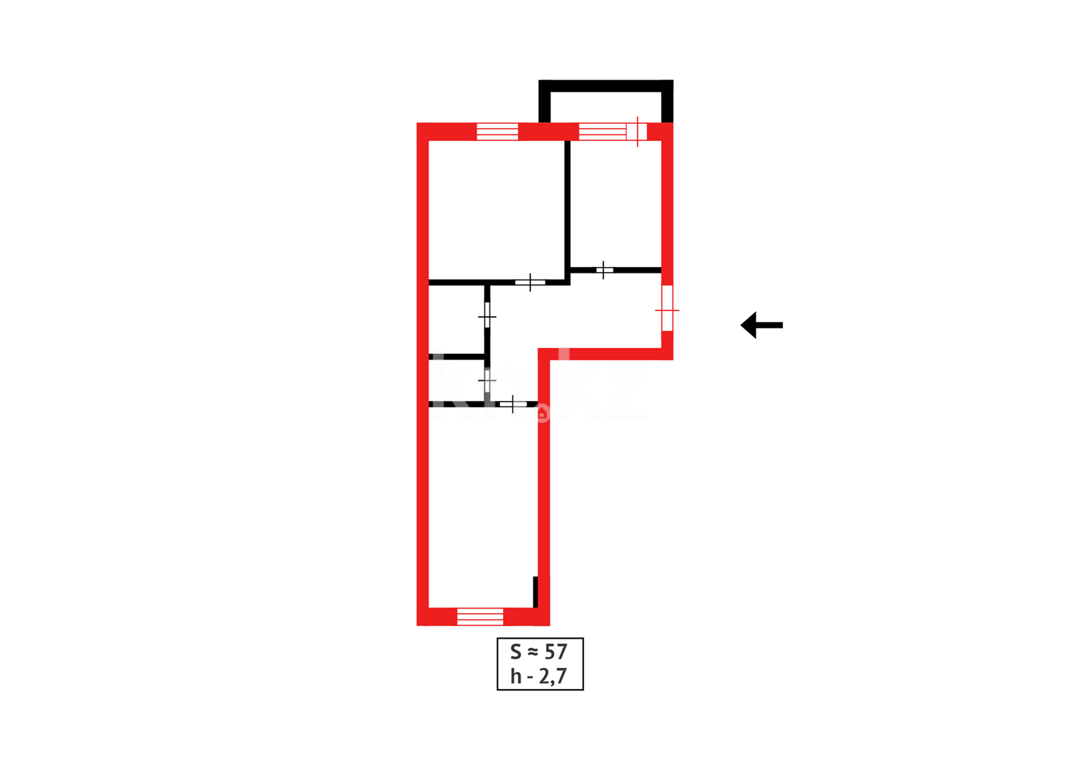 Продажа 2-комнатной квартиры, 56.5 м² в Астане - фото 12