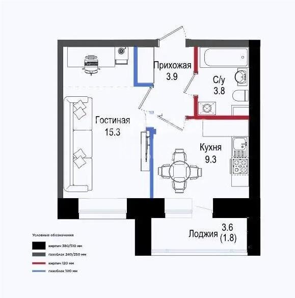 Продажа 1-комнатной квартиры, 34.1 м² в Астане
