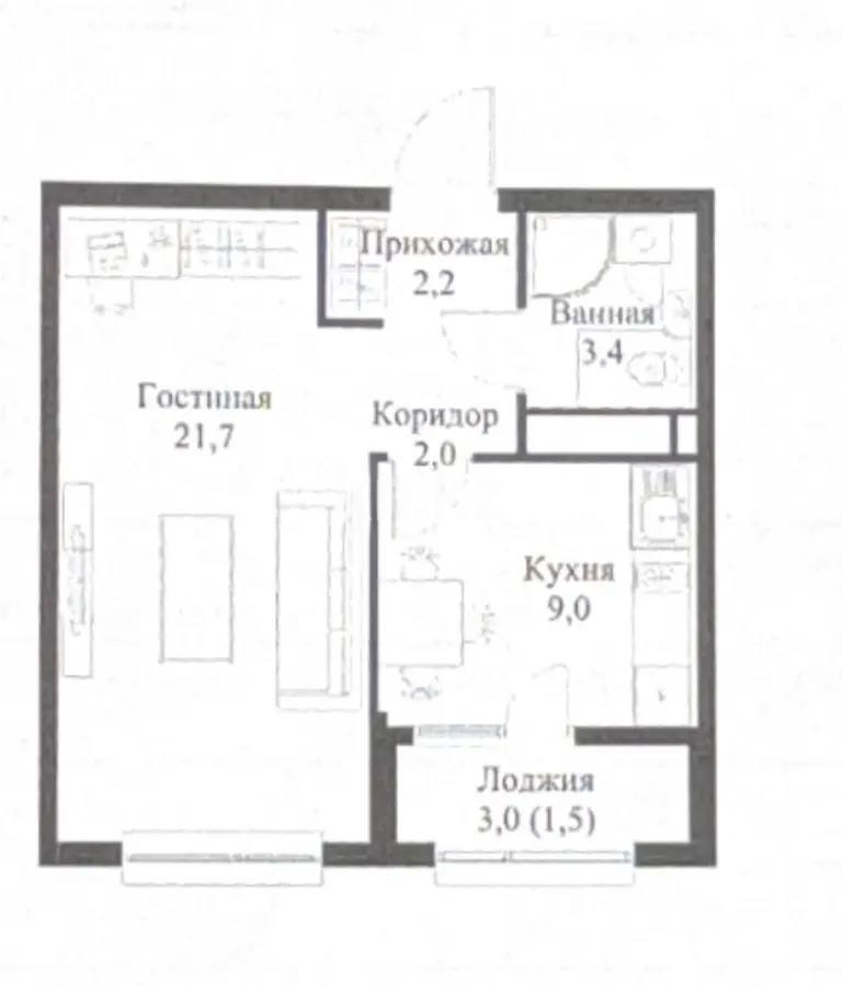 Продажа 1-комнатной квартиры, 39.8 м² в Алматы