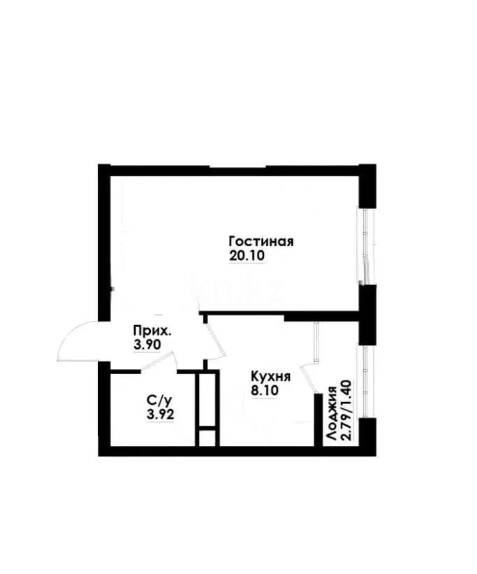 Продажа 1-комнатной квартиры, 37.42 м², ул. Толе би, дом  290/1 в Алматы