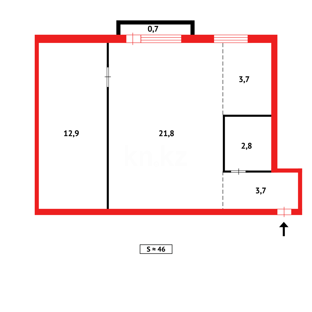 Продажа 2-комнатной квартиры, 43 м² в Караганде - фото 13