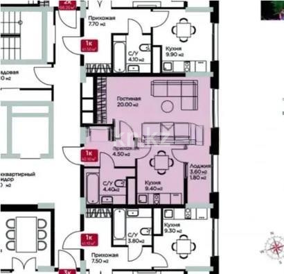 Продажа 1-комнатной квартиры, 40.1 м² в Астане