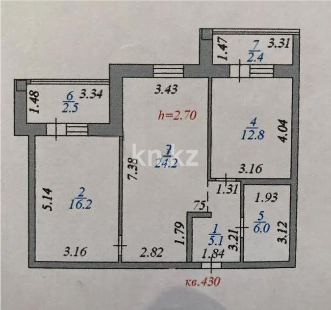 Продажа 3-комнатной квартиры, 68 м² в Астане - фото 5