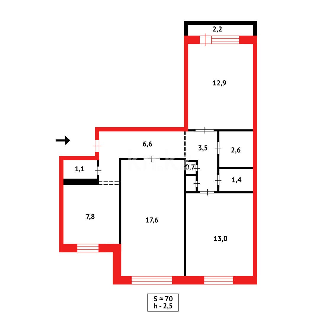 Продажа 3-комнатной квартиры, 68 м², мкр-н 8-й в Темиртау - фото 20