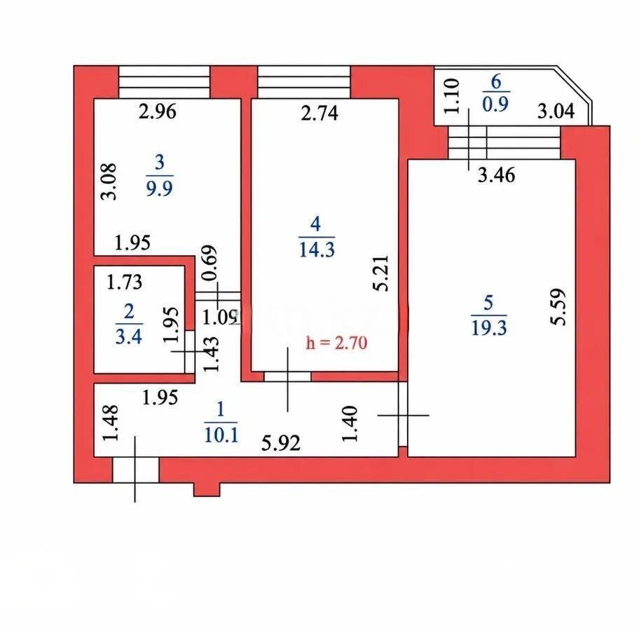 Продажа 2-комнатной квартиры, 57.9 м² в Астане - фото 5
