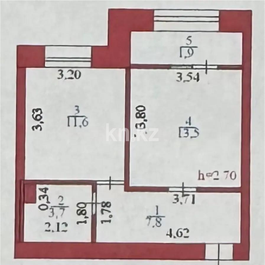Продажа 1-комнатной квартиры, 39 м², пр. Тлендиева, дом  16/1 в Астане - фото 4
