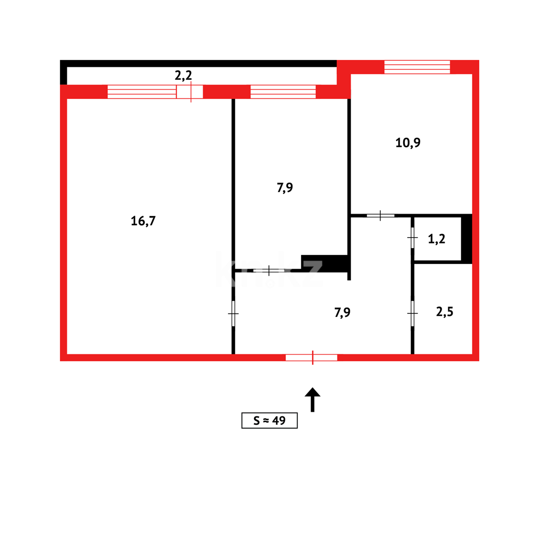 Продажа 2-комнатной квартиры, 50 м² в Караганде - фото 7