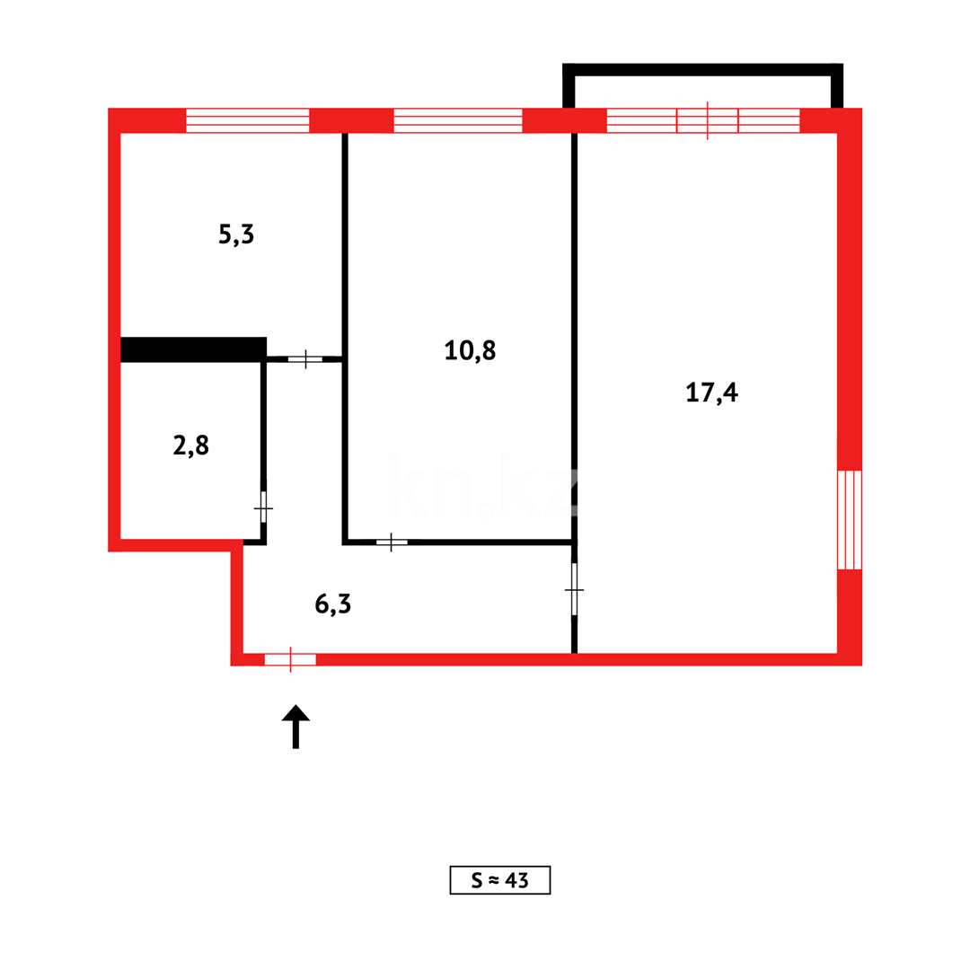 Продажа 2-комнатной квартиры, 43 м² в Темиртау - фото 13