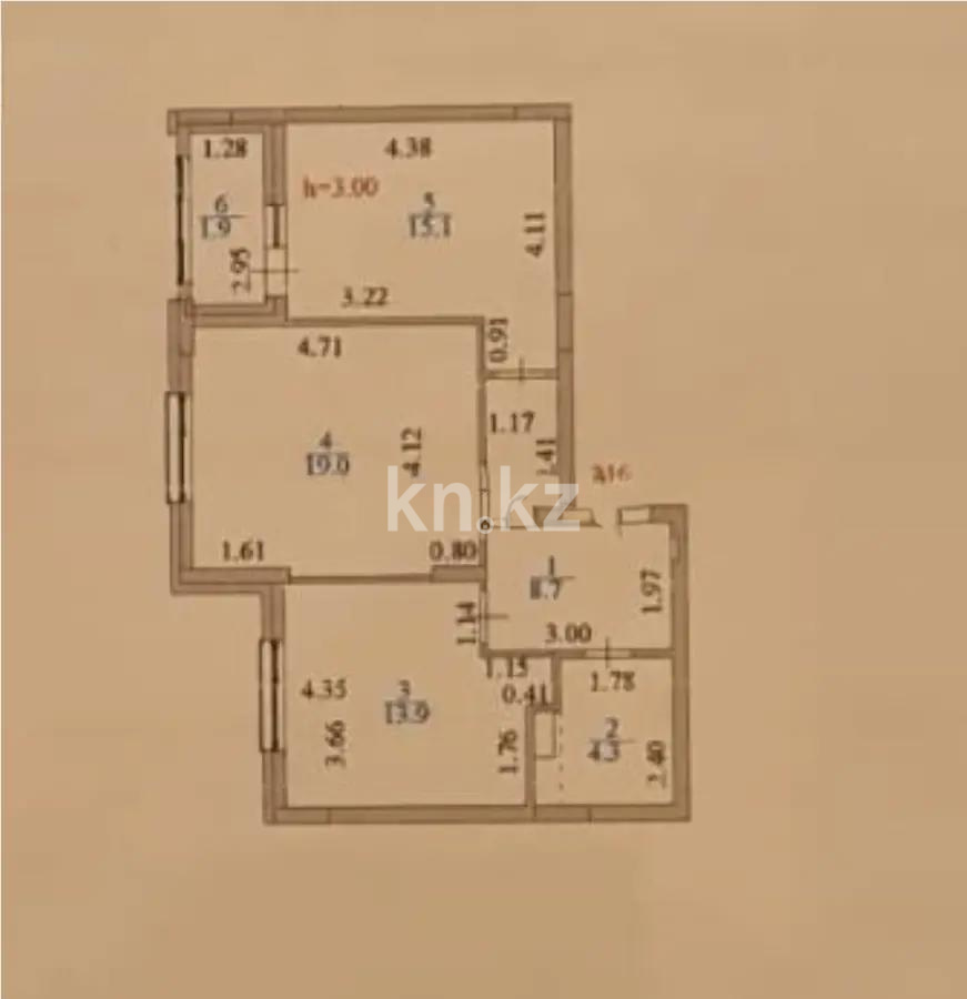 Продажа 2-комнатной квартиры, 62.9 м² в Астане