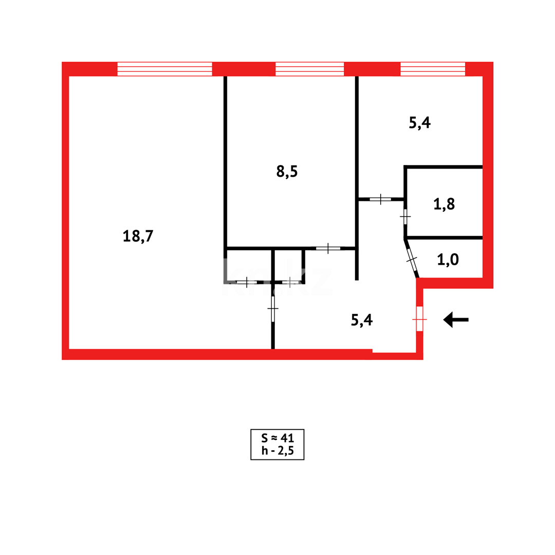 Продажа 2-комнатной квартиры, 42 м² в Темиртау - фото 10