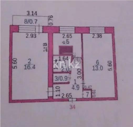 Продажа 2-комнатной квартиры, 43 м² в Караганде