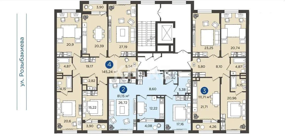 Продажа 2-комнатной квартиры, 80 м², ул. Розыбакиева, дом  320 в Алматы