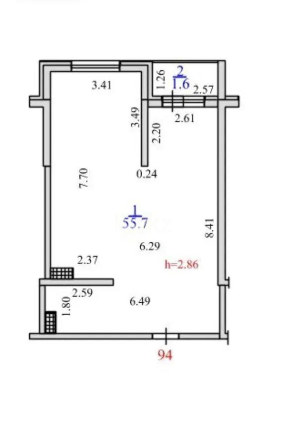 Продажа 2-комнатной квартиры, 57.3 м², пр. Рыскулова, дом  103/7 стр в Алматы