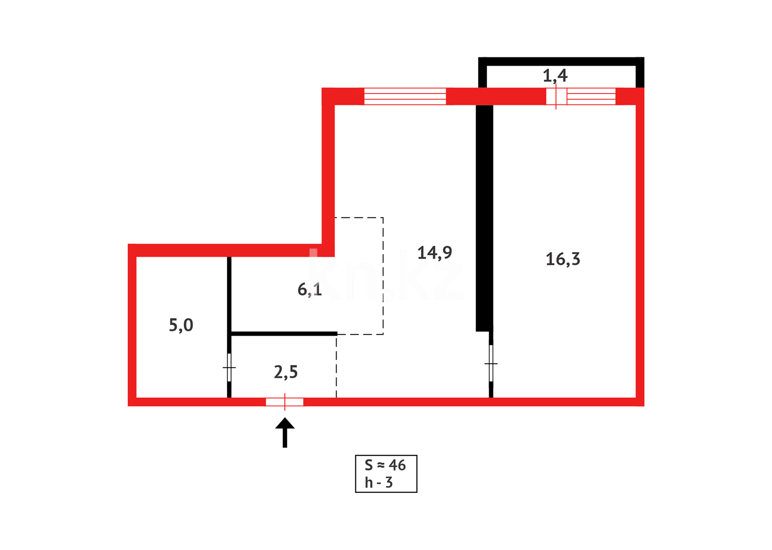 Продажа 2-комнатной квартиры, 46.2 м² в Астане - фото 14