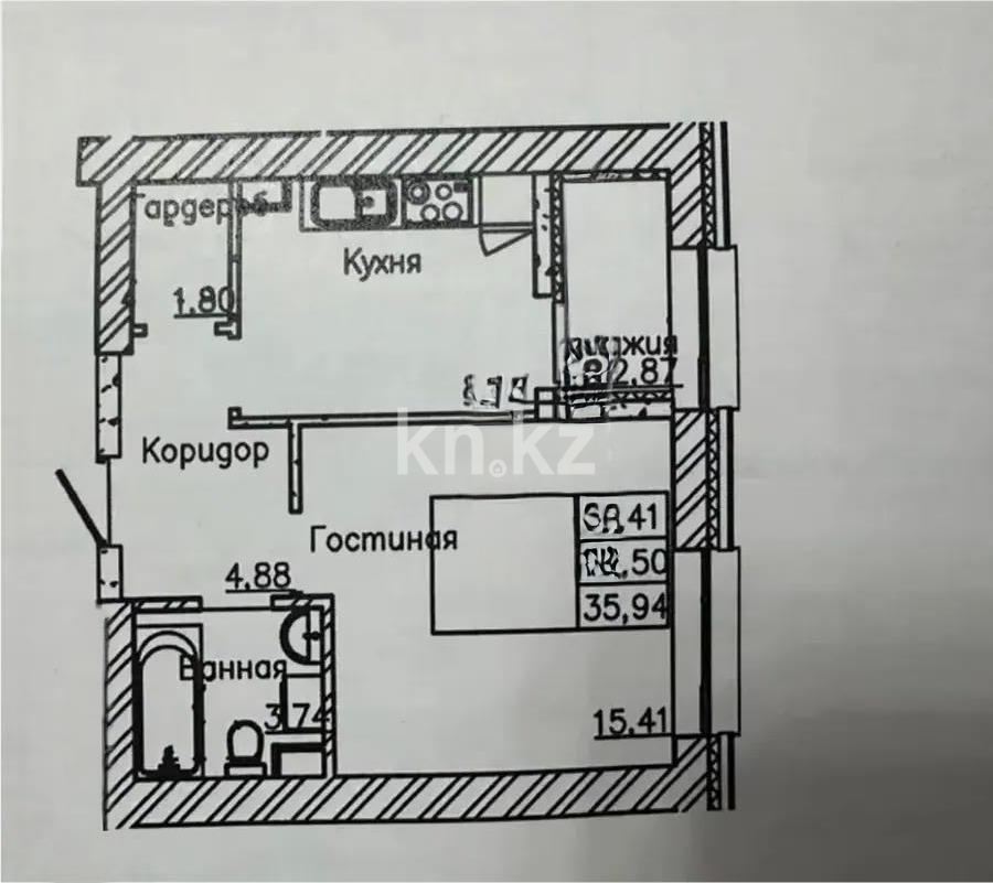 Продажа 1-комнатной квартиры, 36 м² в Астане