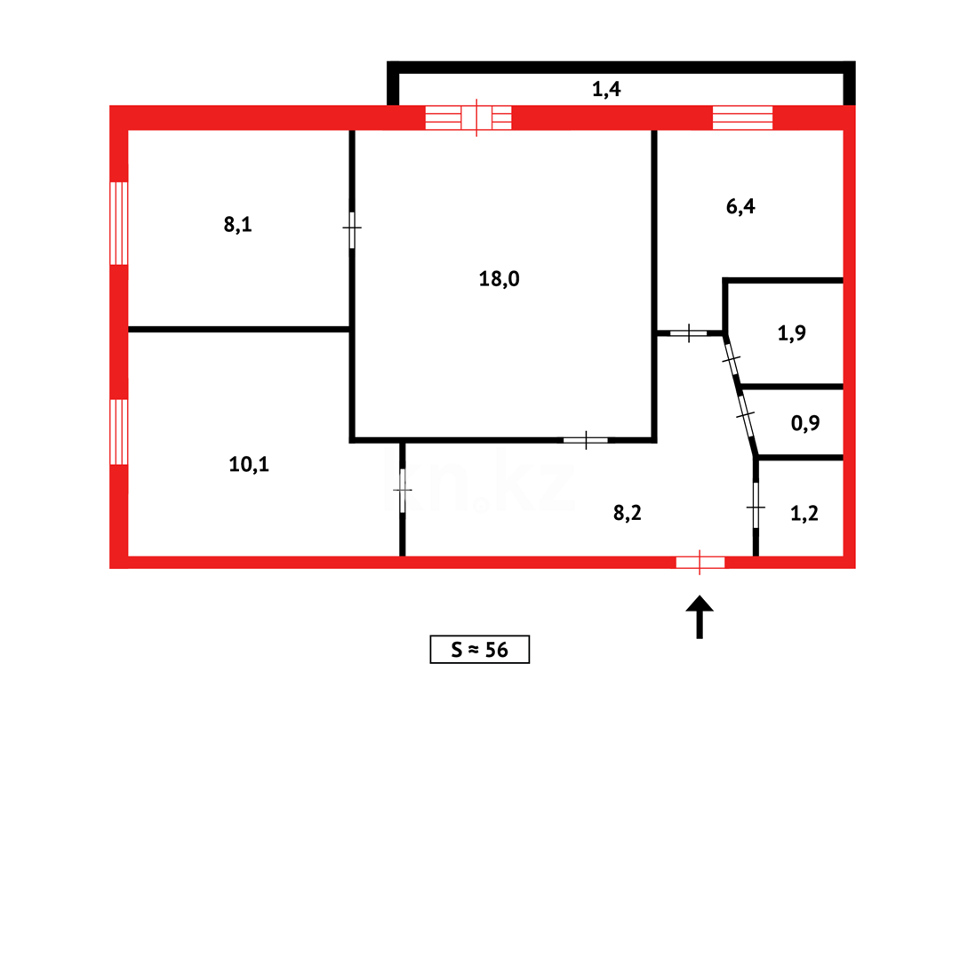 Продажа 3-комнатной квартиры, 55 м² в Темиртау - фото 8