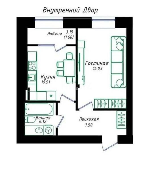 Продажа 1-комнатной квартиры, 40 м² в Астане