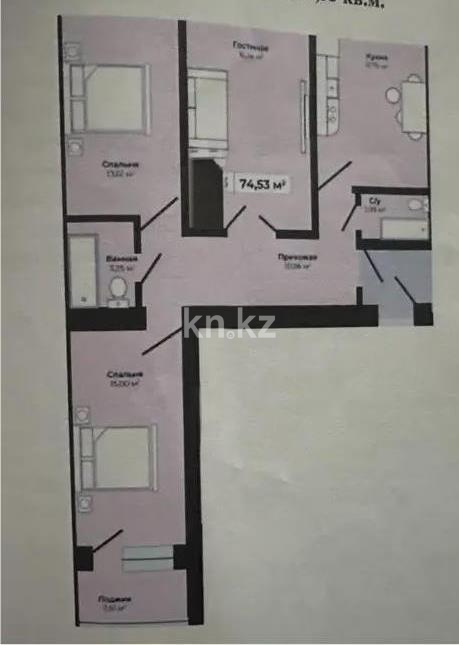 Продажа 3-комнатной квартиры, 72 м², ул. Байтурсынова, дом  36 в Астане