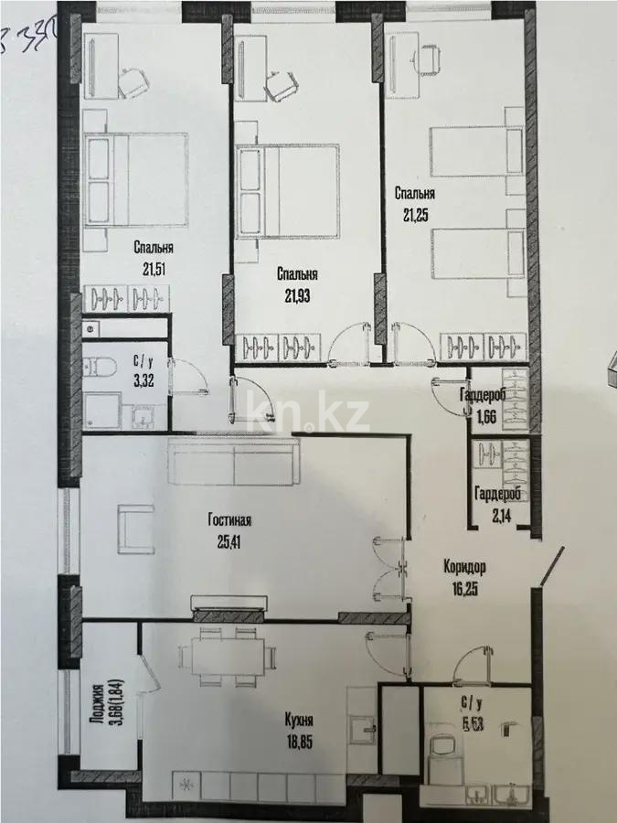 Продажа 4-комнатной квартиры, 139.39 м², ул. Бухар жырау, дом  12/2 в Астане