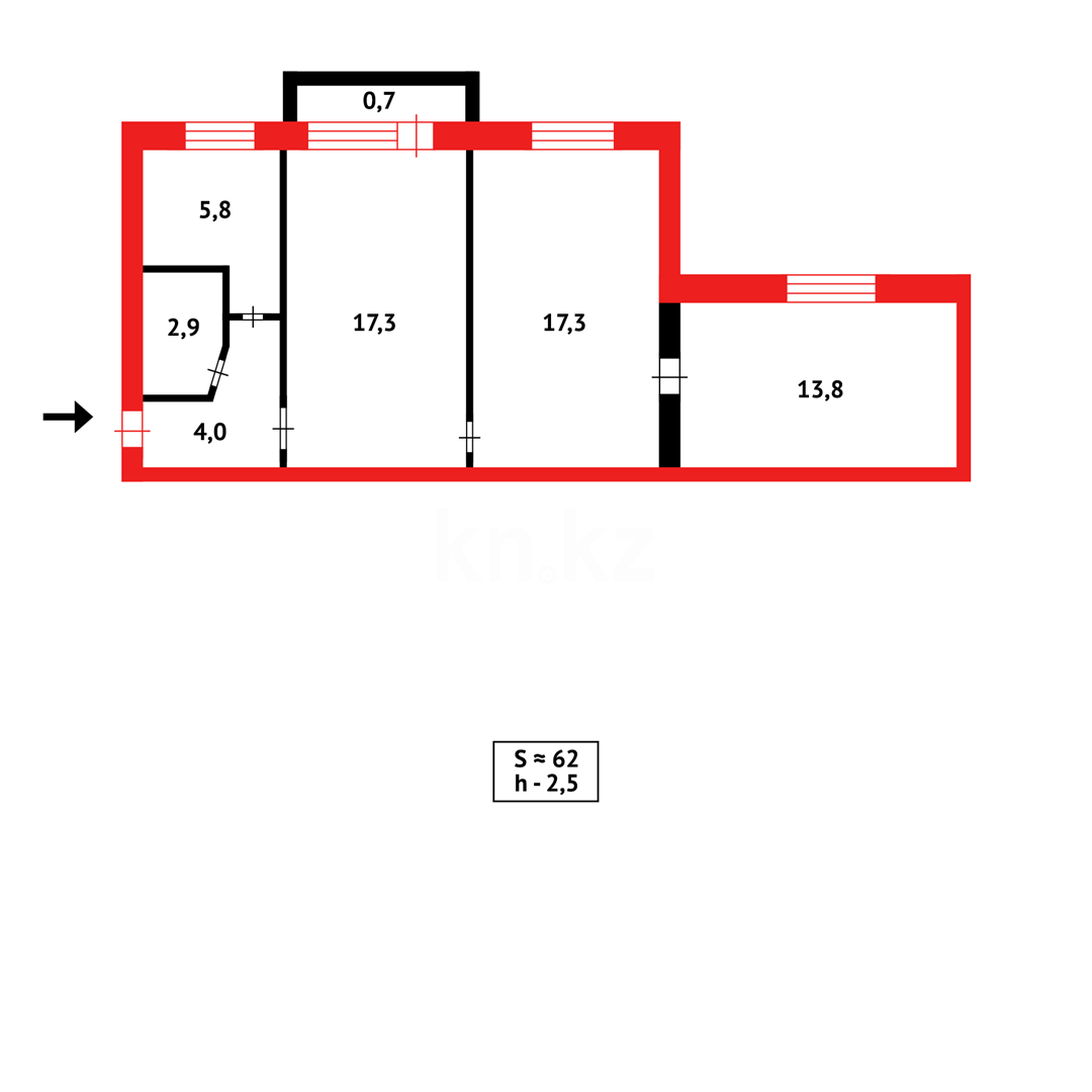 Продажа 3-комнатной квартиры, 60 м² в Караганде - фото 12