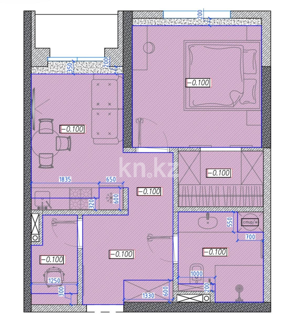 Продажа 2-комнатной квартиры, 45 м² в Алматы - фото 2