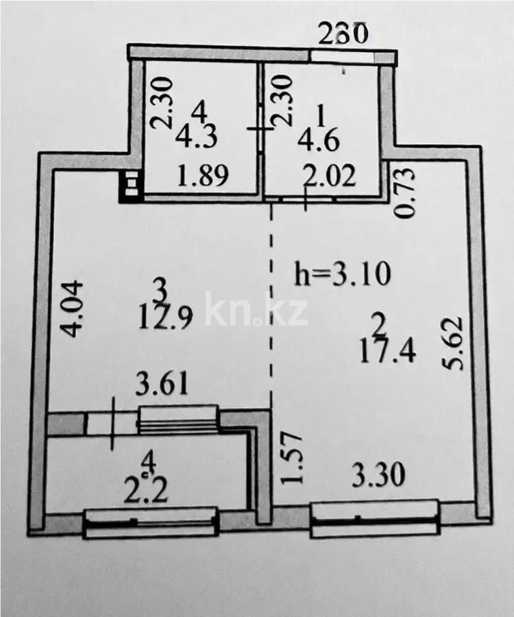 Продажа 1-комнатной квартиры, 41.4 м² в Астане - фото 2