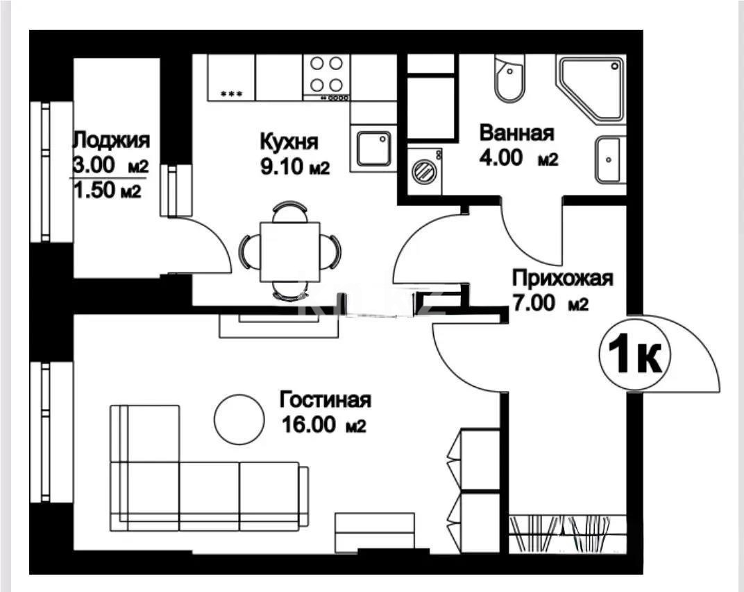 Продажа 1-комнатной квартиры, 40 м², ул. Шаймерденова в Астане - фото 2