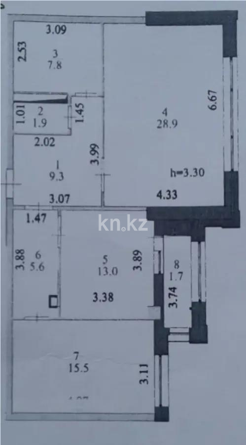Продажа 2-комнатной квартиры, 85 м², ул. Нажимеденова, дом  12 в Астане