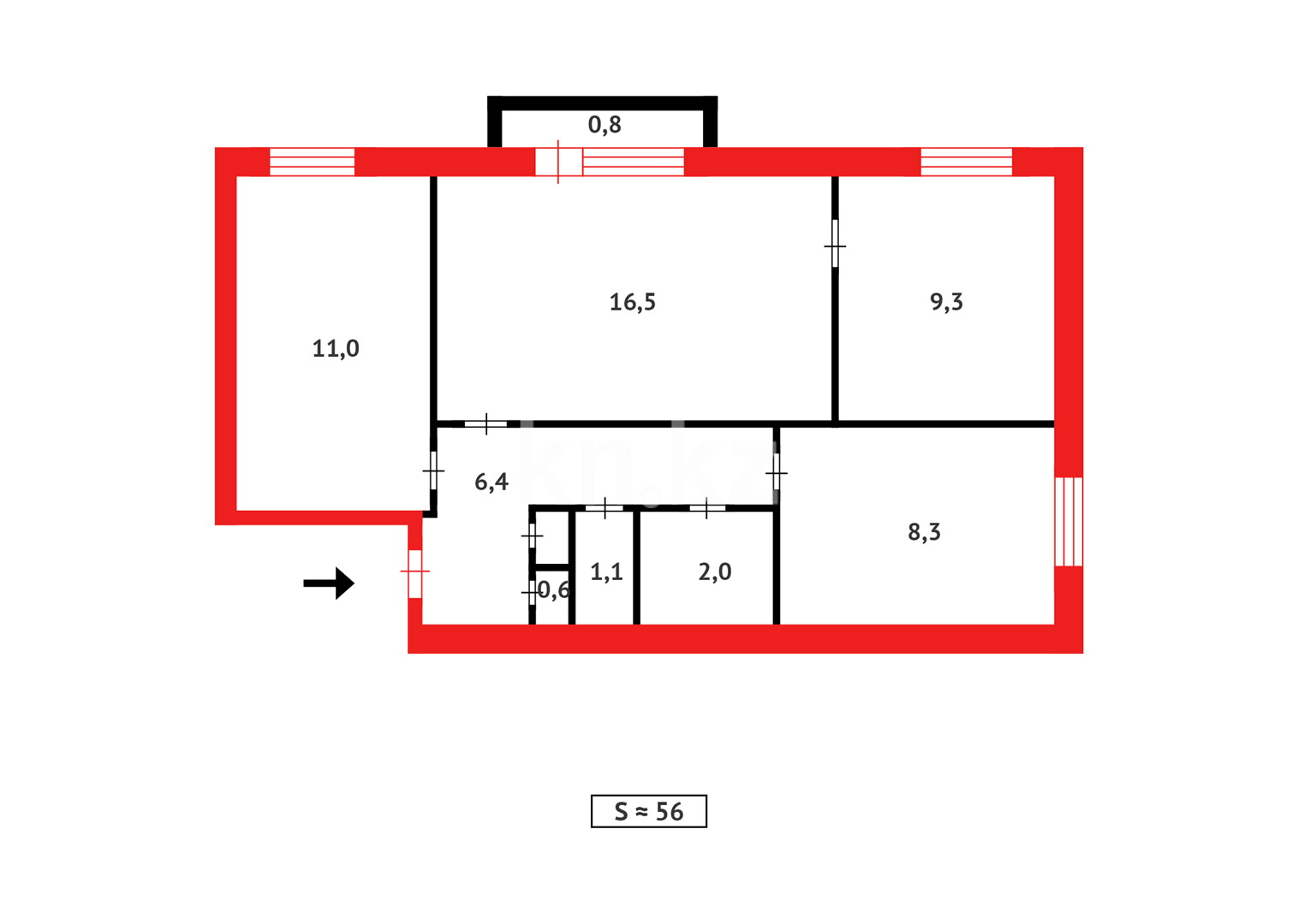 Продажа 3-комнатной квартиры, 56 м² в Темиртау - фото 13