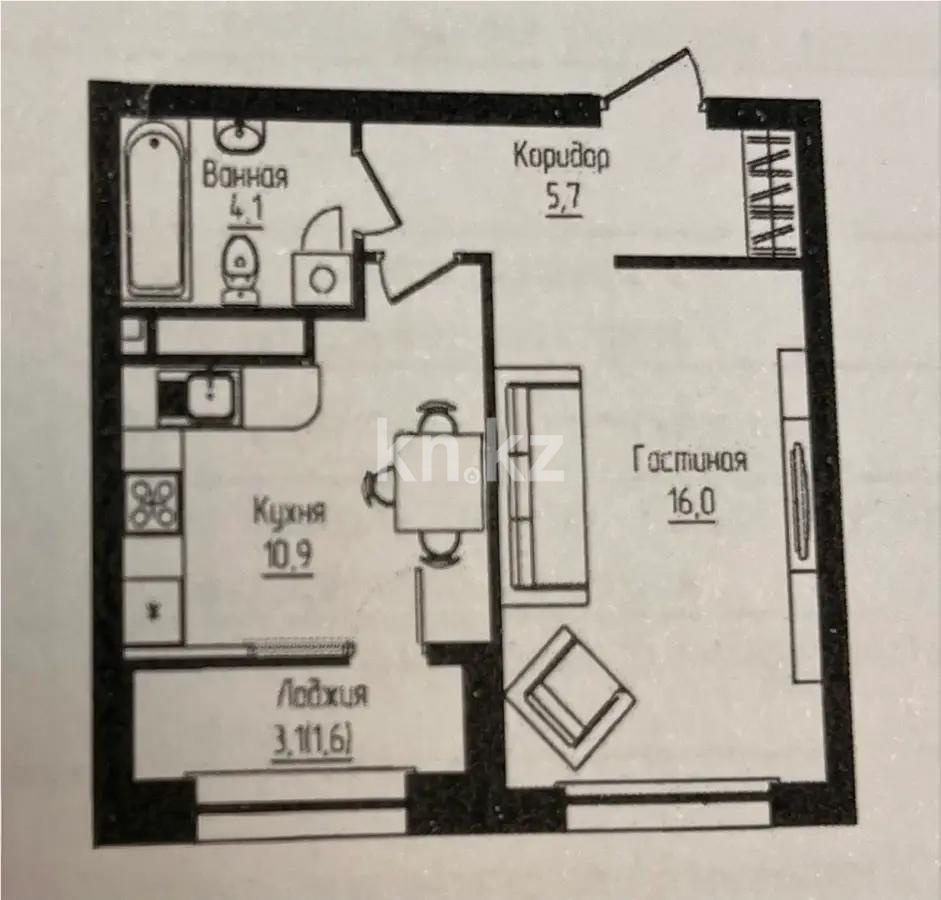 Продажа 1-комнатной квартиры, 38.3 м² в Алматы