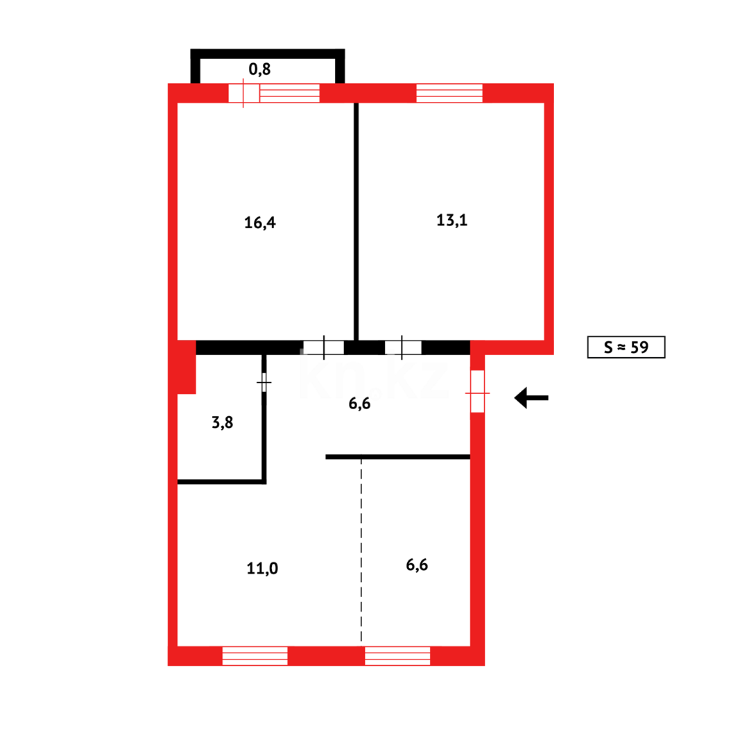 Продажа 3-комнатной квартиры, 58 м² в Темиртау - фото 10