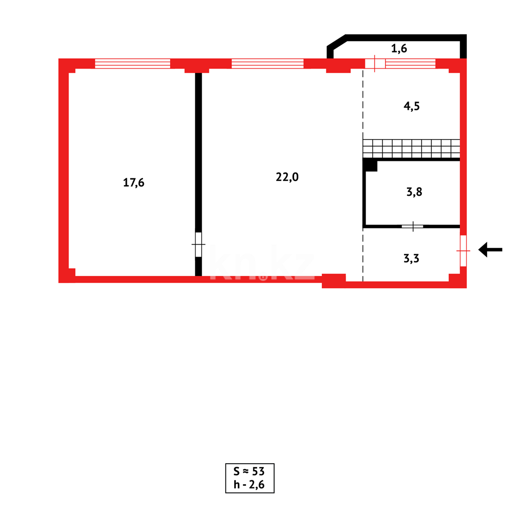 Продажа 2-комнатной квартиры, 53 м² в Караганде - фото 8