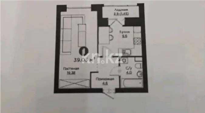 Продажа 1-комнатной квартиры, 39.03 м², ул. Айнакол, дом  64 в Астане