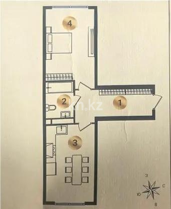 Продажа 1-комнатной квартиры, 48.39 м², ул. Сыбызгы, дом  100 стр в Алматы
