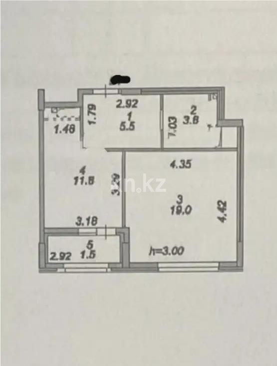 Продажа 1-комнатной квартиры, 41.6 м² в Астане