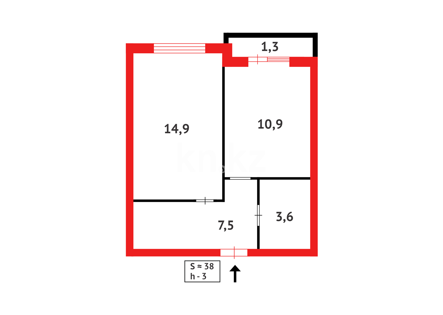 Продажа 1-комнатной квартиры, 38 м², 067 учетный квартал в Караганде - фото 10