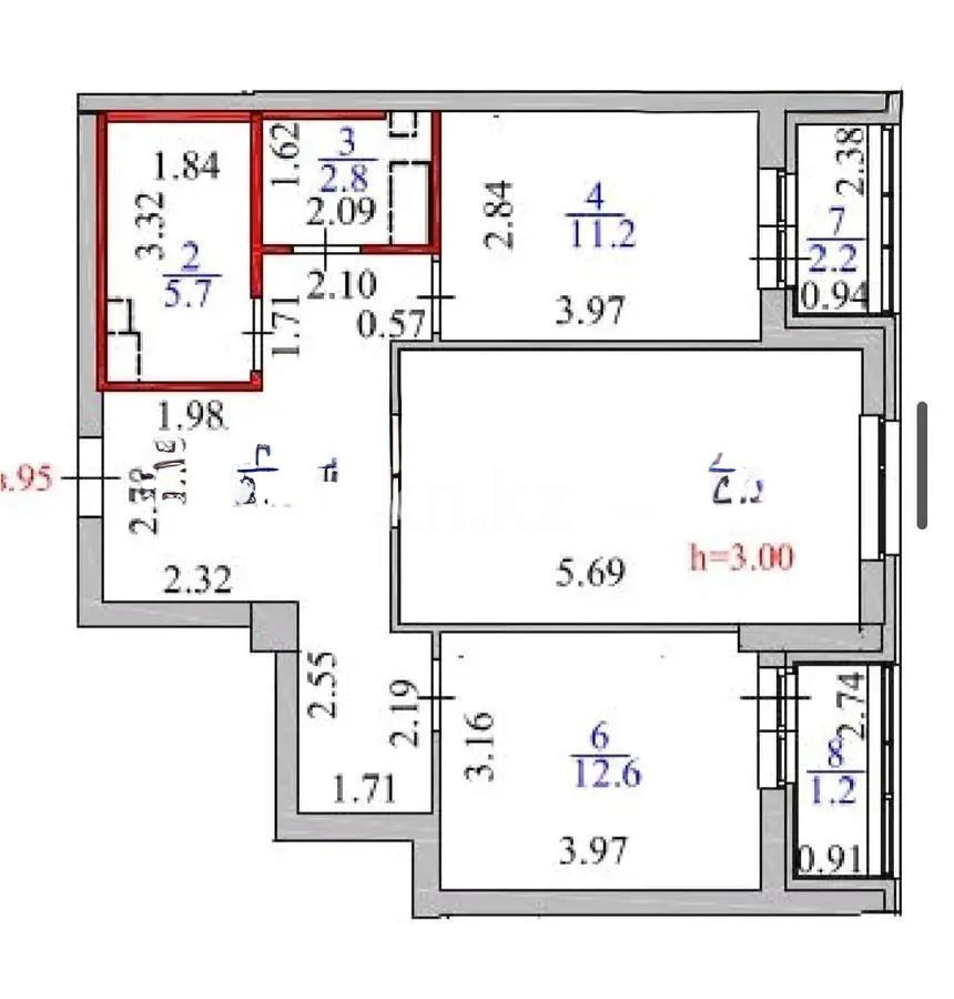 Продажа 2-комнатной квартиры, 72.6 м², ул. Бухар жырау, дом  32 в Астане - фото 5