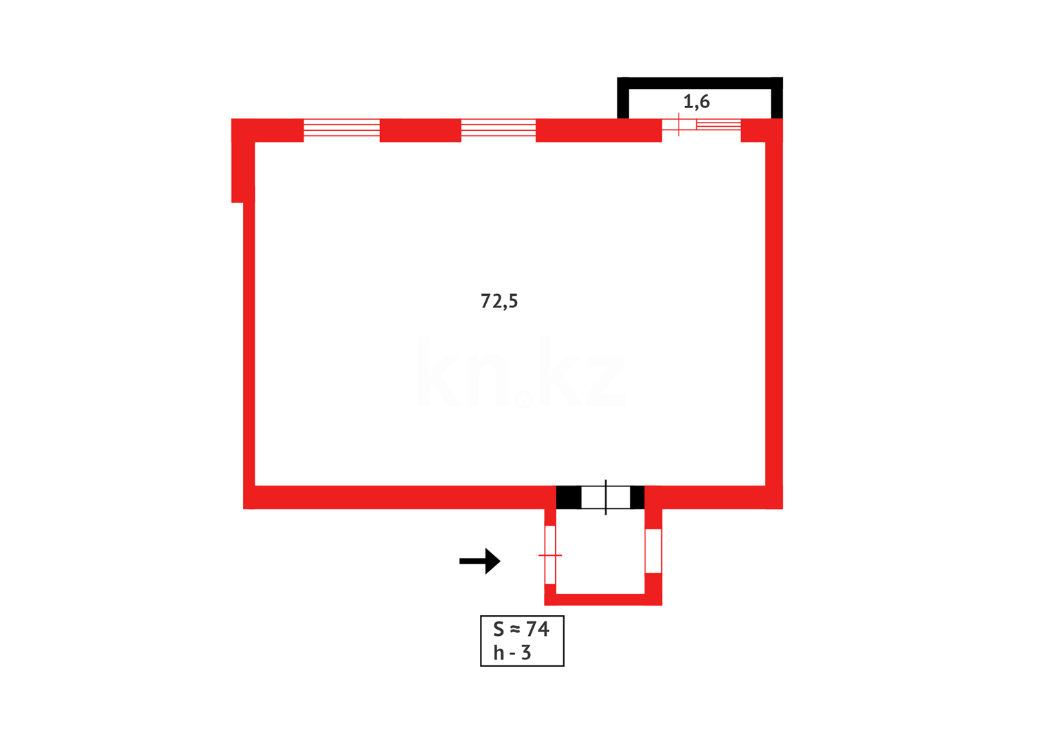 Продажа 2-комнатной квартиры, 74 м² в Караганде - фото 9