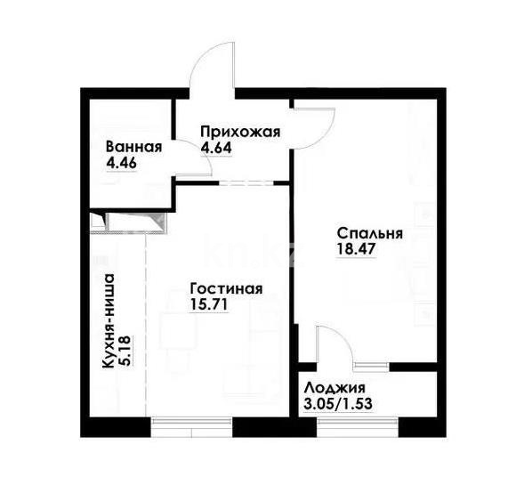 Продажа 2-комнатной квартиры, 50 м² в Алматы