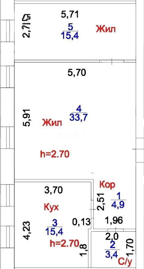 Продажа 2-комнатной квартиры, 72.8 м², ул. Даулеткерей, дом  3 стр в Астане