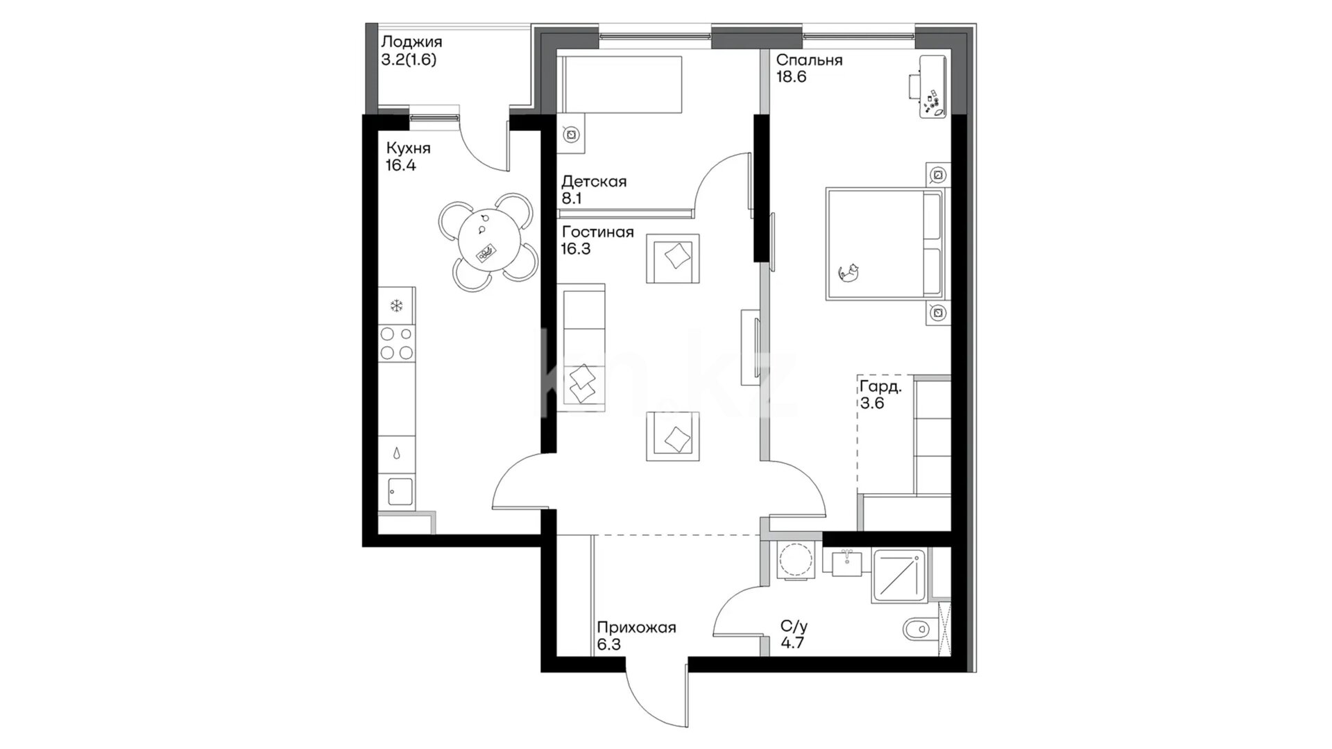 ЖК Buta Mirai, 3-комнатная, цена 43 027 419 ₸, 553 052 ₸&nbsp;/&nbsp;м²