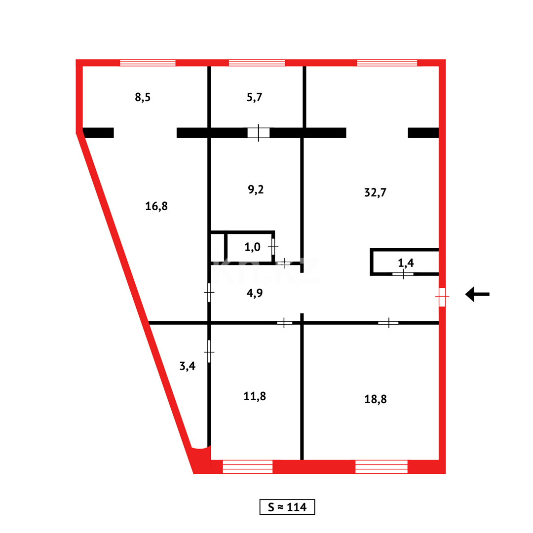 Продажа 3-комнатной квартиры, 114 м², мкр-н Степной-1 в Караганде - фото 18