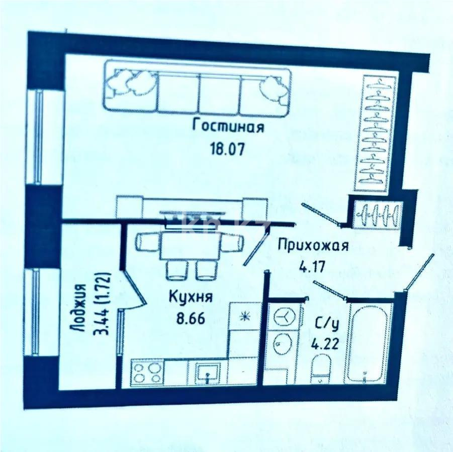 Продажа 1-комнатной квартиры, 37 м², ул. Нажимеденова, дом  30/1 в Астане