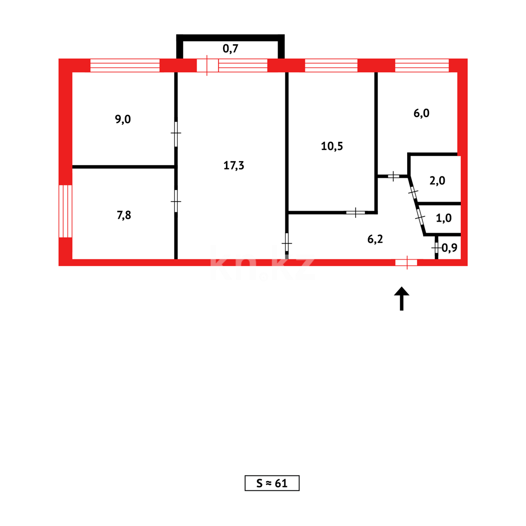 Продажа 4-комнатной квартиры, 60 м² в Караганде - фото 12
