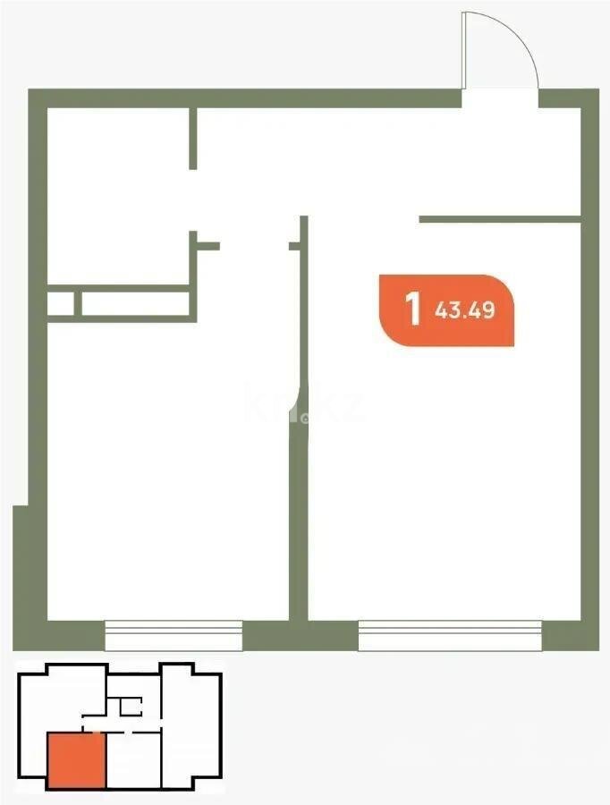 Продажа 1-комнатной квартиры, 43.5 м² в Алматы
