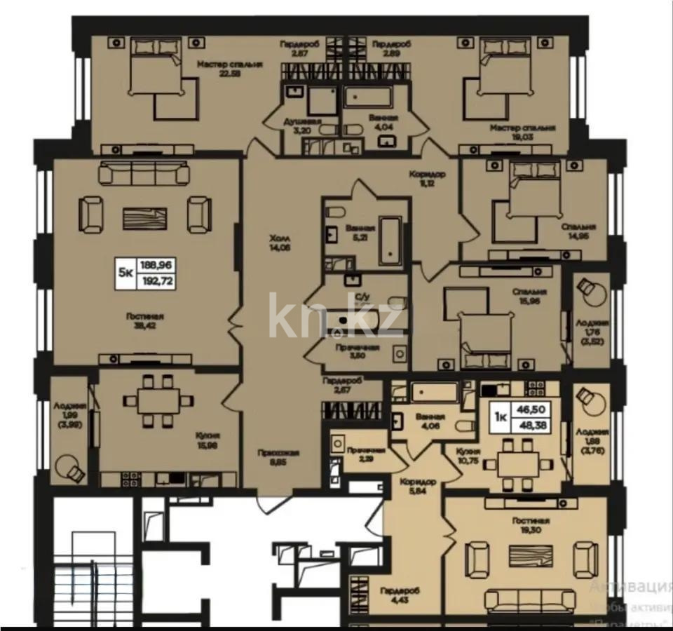 Продажа 5-комнатной квартиры, 192.72 м² в Астане